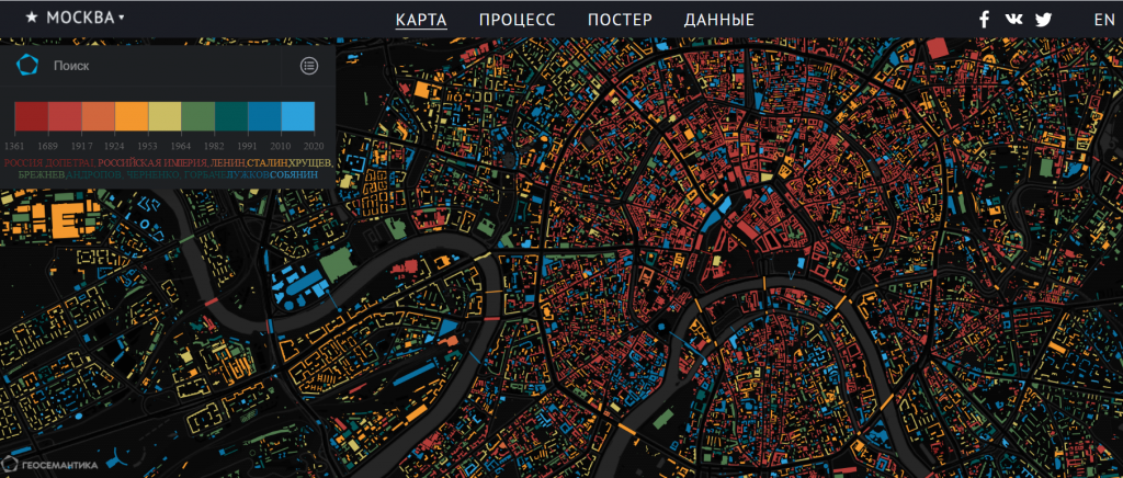Карта застройки Москвы